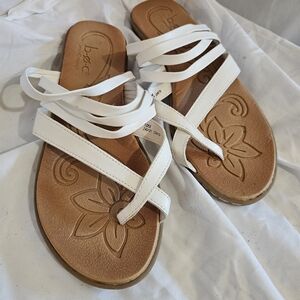 B.O.C. Womens Alisha Sandals Strappy Slide Lightweight White Size 10, EUC